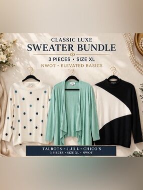 Classic Luxe Sweater Bundle XL ✨ Talbots J.Jill Chico’s NWOT 3PC